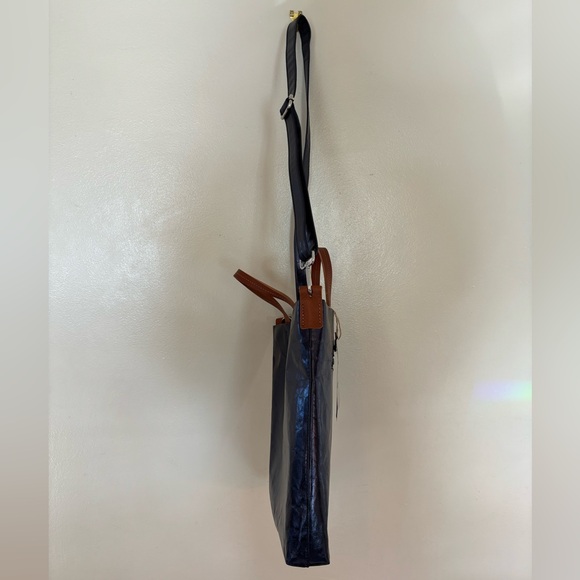 Uashmama Otti - Washable Paper - Leather-Like Crossbody Metallic Purple/Petrolio - Picture 4 of 4